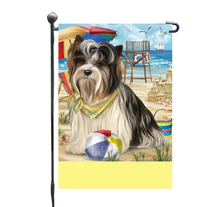 Personalized Pet Friendly Beach Biewer Terrier Dog Custom Garden Flags GFLG-DOTD-A58271
