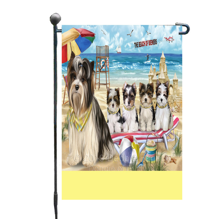 Personalized Pet Friendly Beach Biewer Terrier Dogs Custom Garden Flags GFLG-DOTD-A58268