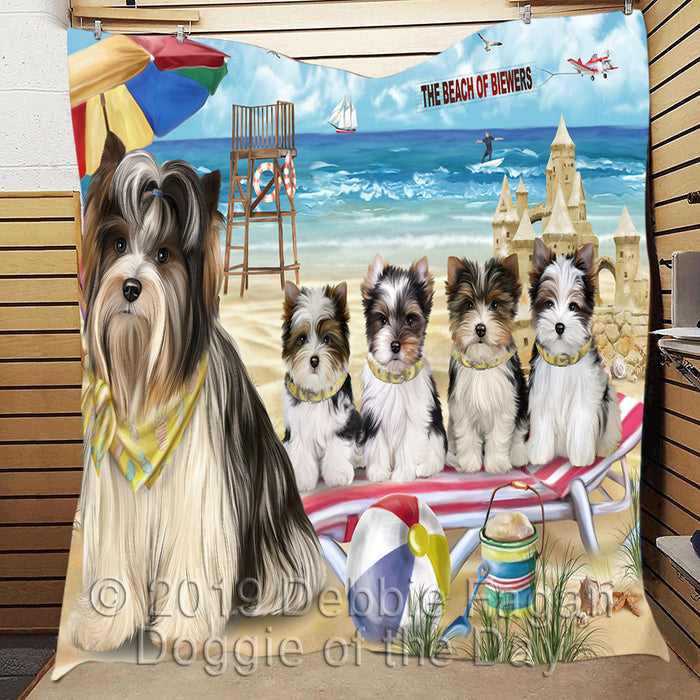 Pet Friendly Beach Biewer Terrier Dogs Quilt
