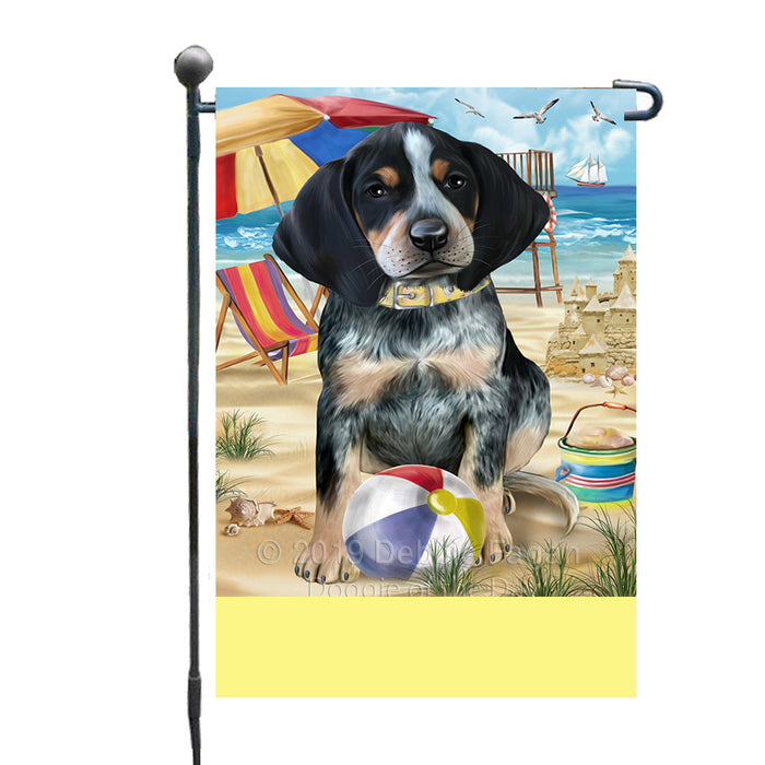 Personalized Pet Friendly Beach Bluetick Coonhound Dog Custom Garden Flags GFLG-DOTD-A58274