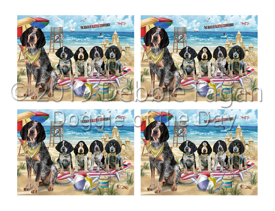Pet Friendly Beach Bluetick Coonhound Dogs Placemat