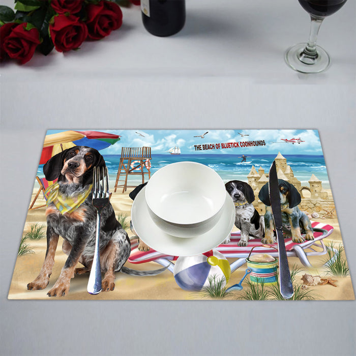 Pet Friendly Beach Bluetick Coonhound Dogs Placemat