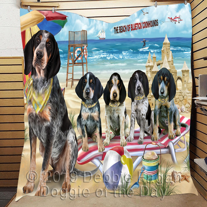 Pet Friendly Beach Bluetick Coonhound Dogs Quilt