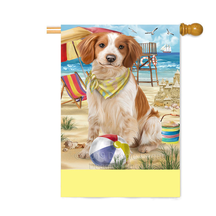 Personalized Pet Friendly Beach Brittany Spaniel Dog Custom House Flag FLG-DOTD-A58335