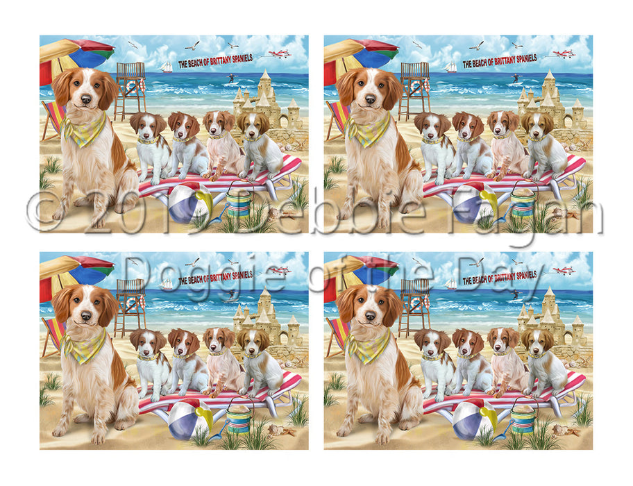 Pet Friendly Beach Brittany Spaniel Dogs Placemat