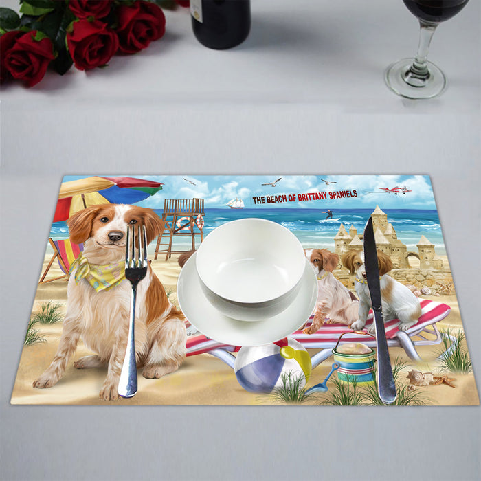 Pet Friendly Beach Brittany Spaniel Dogs Placemat