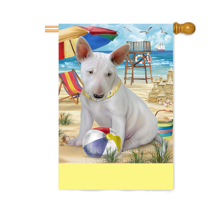 Personalized Pet Friendly Beach Bull Terrier Dog Custom House Flag FLG-DOTD-A58337