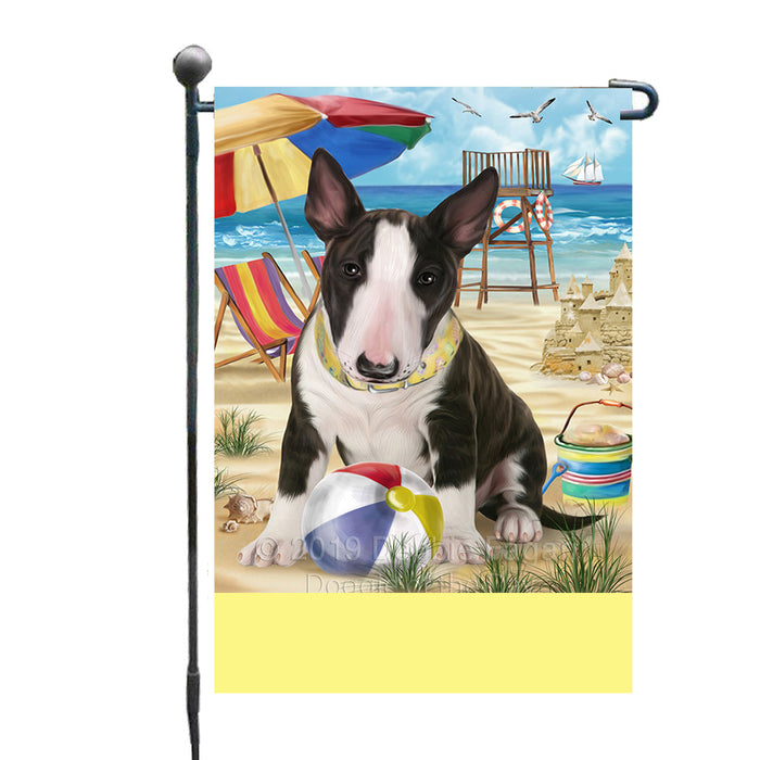 Personalized Pet Friendly Beach Bull Terrier Dog Custom Garden Flags GFLG-DOTD-A58282