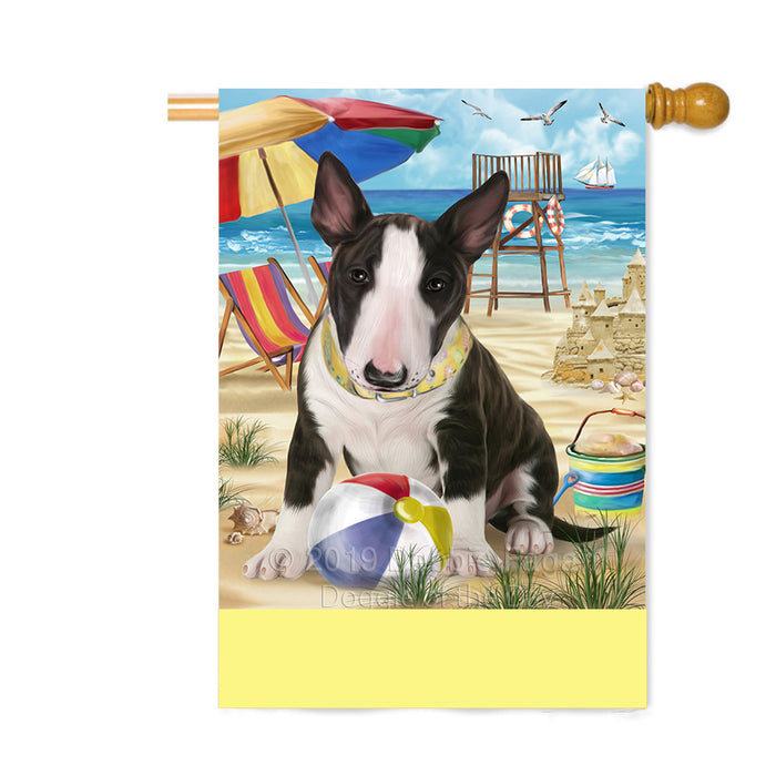Personalized Pet Friendly Beach Bull Terrier Dog Custom House Flag FLG-DOTD-A58338