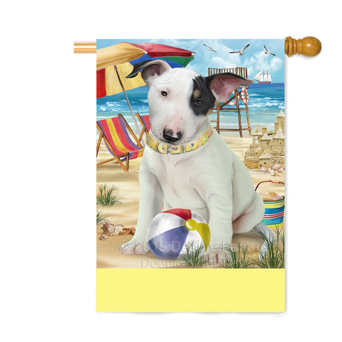Personalized Pet Friendly Beach Bull Terrier Dog Custom House Flag FLG-DOTD-A58339