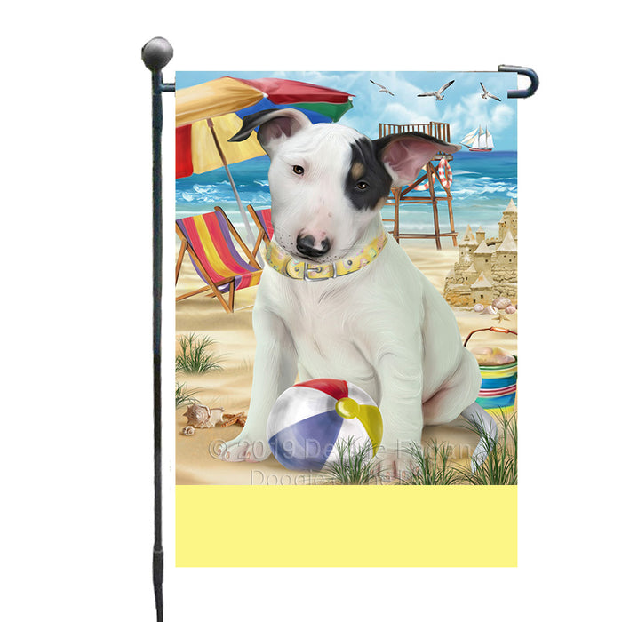 Personalized Pet Friendly Beach Bull Terrier Dog Custom Garden Flags GFLG-DOTD-A58283