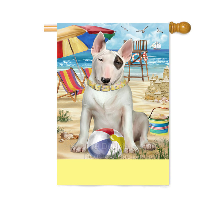 Personalized Pet Friendly Beach Bull Terrier Dog Custom House Flag FLG-DOTD-A58340
