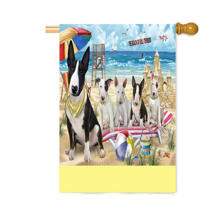 Personalized Pet Friendly Beach Bull Terrier Dogs Custom House Flag FLG-DOTD-A58336