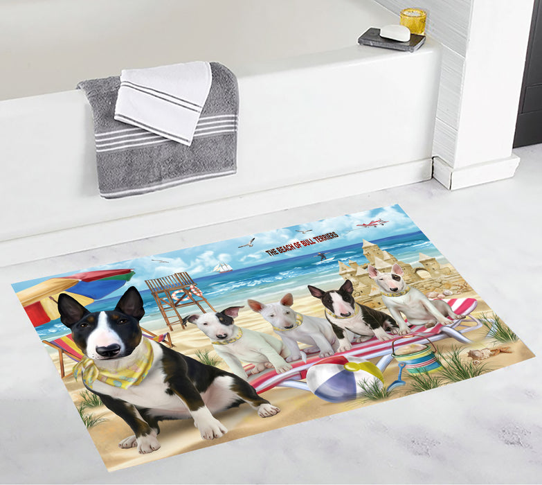 Pet Friendly Beach Bull Terrier Dogs Bath Mat