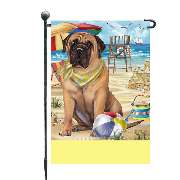 Personalized Pet Friendly Beach Bullmastiff Dog Custom Garden Flags GFLG-DOTD-A58293