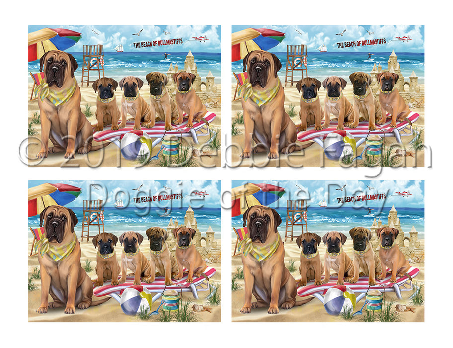 Pet Friendly Beach Bullmastiff Dogs Placemat