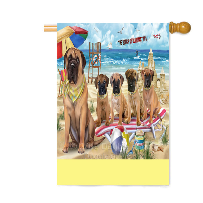 Personalized Pet Friendly Beach Bullmastiff Dogs Custom House Flag FLG-DOTD-A58347