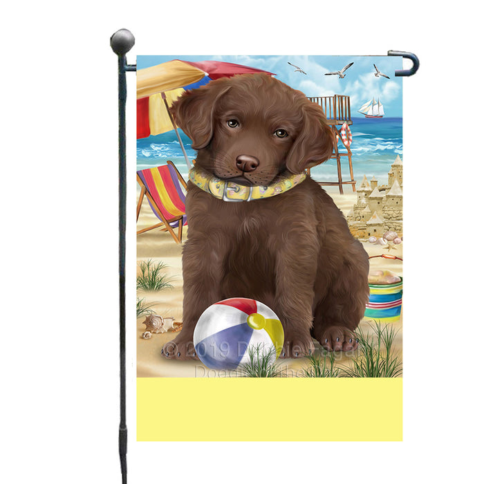 Personalized Pet Friendly Beach Chesapeake Bay Retriever Dog Custom Garden Flags GFLG-DOTD-A58301