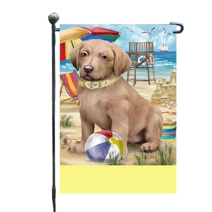 Personalized Pet Friendly Beach Chesapeake Bay Retriever Dog Custom Garden Flags GFLG-DOTD-A58302