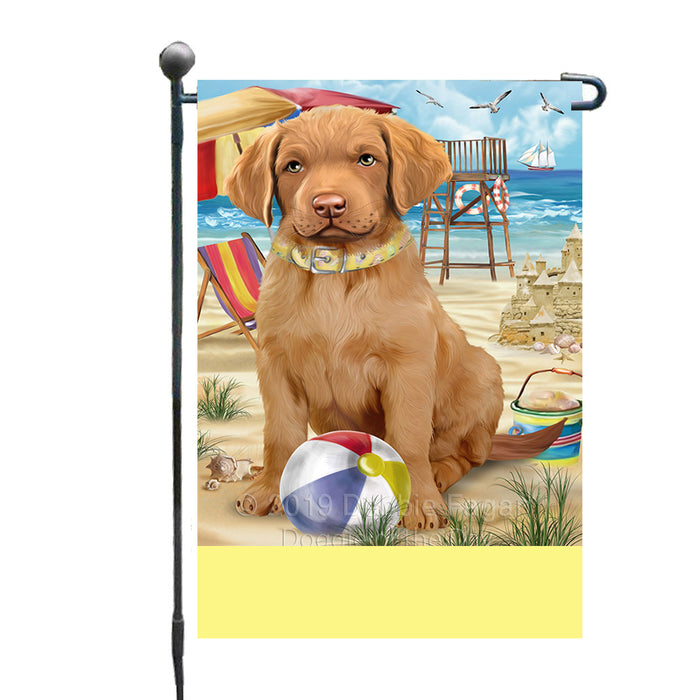 Personalized Pet Friendly Beach Chesapeake Bay Retriever Dog Custom Garden Flags GFLG-DOTD-A58303