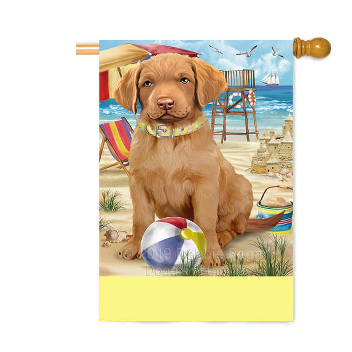 Personalized Pet Friendly Beach Chesapeake Bay Retriever Dog Custom House Flag FLG-DOTD-A58359