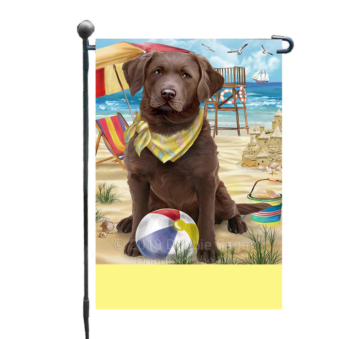 Personalized Pet Friendly Beach Chesapeake Bay Retriever Dog Custom Garden Flags GFLG-DOTD-A58304