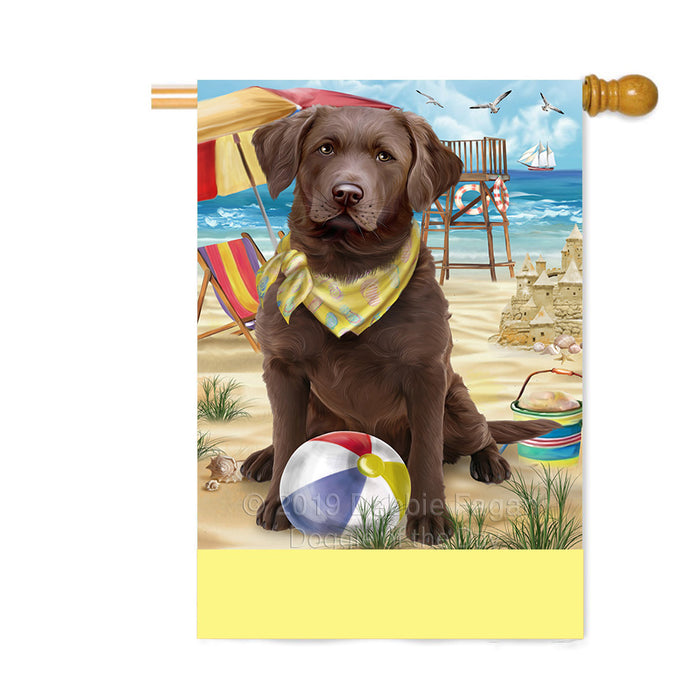 Personalized Pet Friendly Beach Chesapeake Bay Retriever Dog Custom House Flag FLG-DOTD-A58360