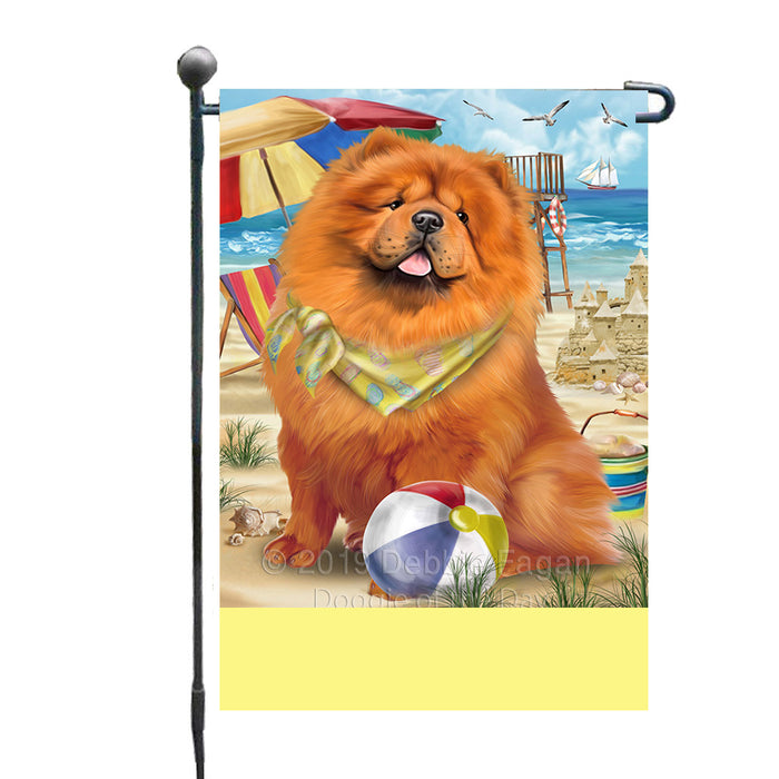 Personalized Pet Friendly Beach Chow Chow Dog Custom Garden Flags GFLG-DOTD-A58306