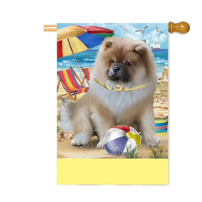 Personalized Pet Friendly Beach Chow Chow Dog Custom House Flag FLG-DOTD-A58363