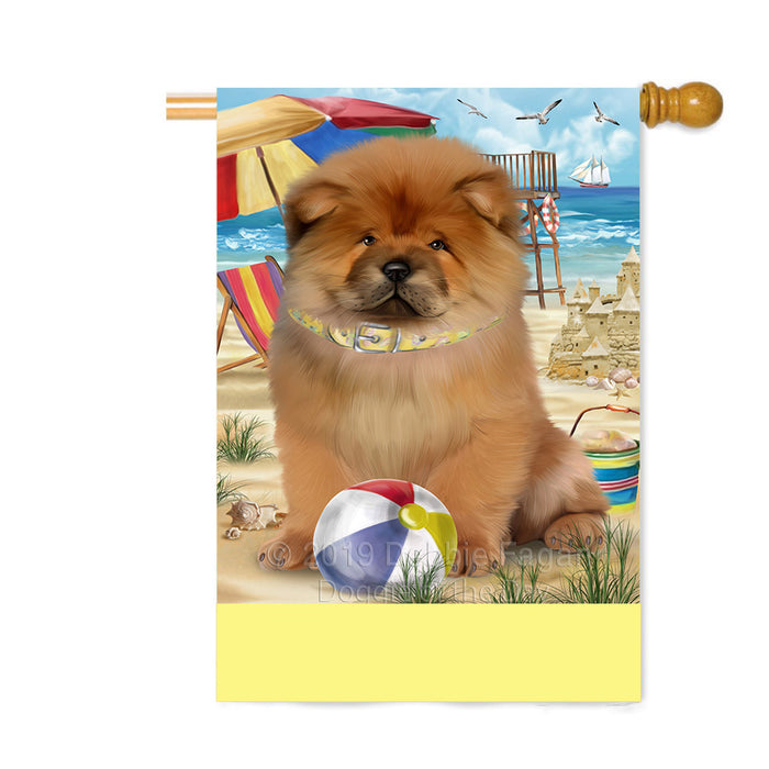 Personalized Pet Friendly Beach Chow Chow Dog Custom House Flag FLG-DOTD-A58364