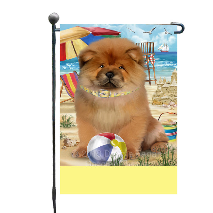 Personalized Pet Friendly Beach Chow Chow Dog Custom Garden Flags GFLG-DOTD-A58308