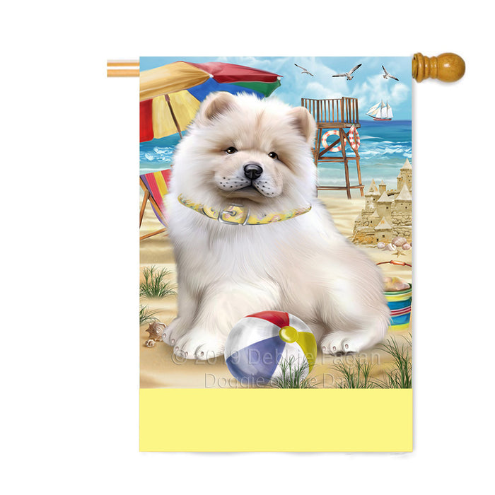 Personalized Pet Friendly Beach Chow Chow Dog Custom House Flag FLG-DOTD-A58365
