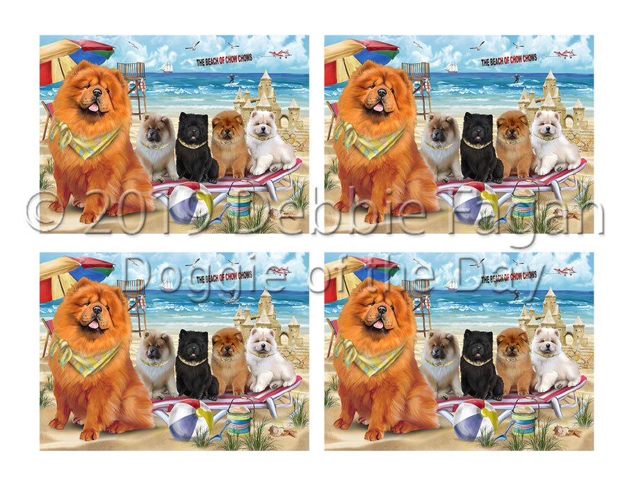 Pet Friendly Beach Chow Chow Dogs Placemat