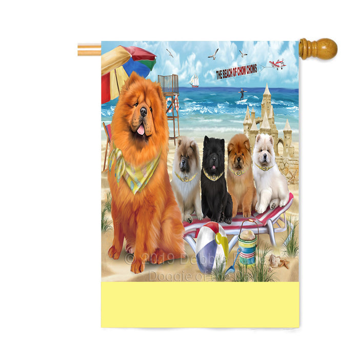 Personalized Pet Friendly Beach Chow Chow Dogs Custom House Flag FLG-DOTD-A58361