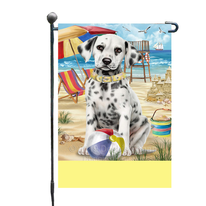 Personalized Pet Friendly Beach Dalmatian Dog Custom Garden Flags GFLG-DOTD-A58318