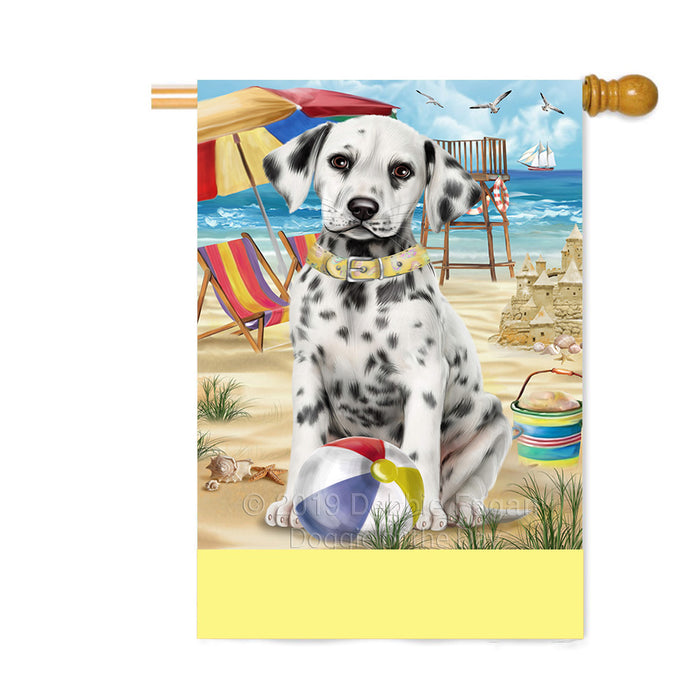 Personalized Pet Friendly Beach Dalmatian Dog Custom House Flag FLG-DOTD-A58374