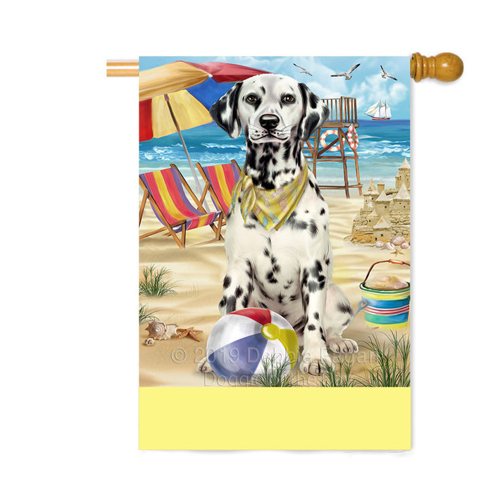 Personalized Pet Friendly Beach Dalmatian Dog Custom House Flag FLG-DOTD-A58375
