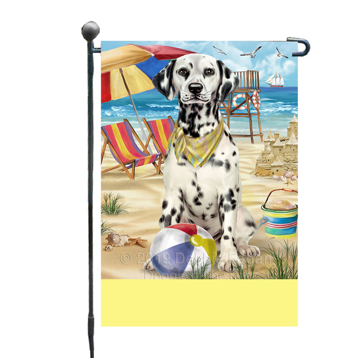 Personalized Pet Friendly Beach Dalmatian Dog Custom Garden Flags GFLG-DOTD-A58319