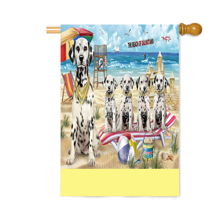 Personalized Pet Friendly Beach Dalmatian Dogs Custom House Flag FLG-DOTD-A58373