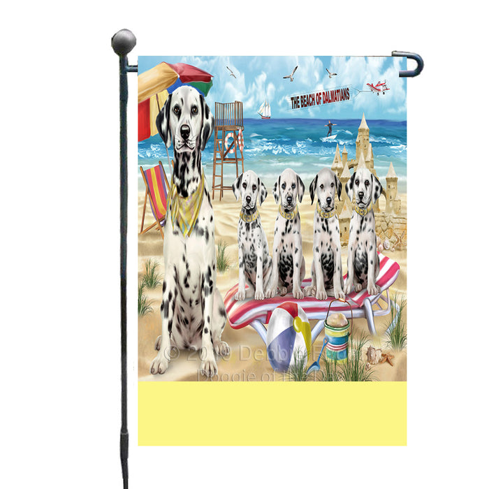 Personalized Pet Friendly Beach Dalmatian Dogs Custom Garden Flags GFLG-DOTD-A58317