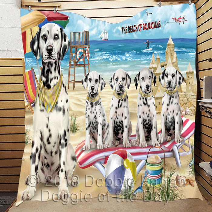 Pet Friendly Beach Dalmatian Dogs Quilt