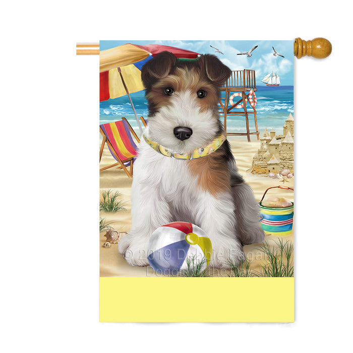 Personalized Pet Friendly Beach Fox Terrier Dog Custom House Flag FLG-DOTD-A58377