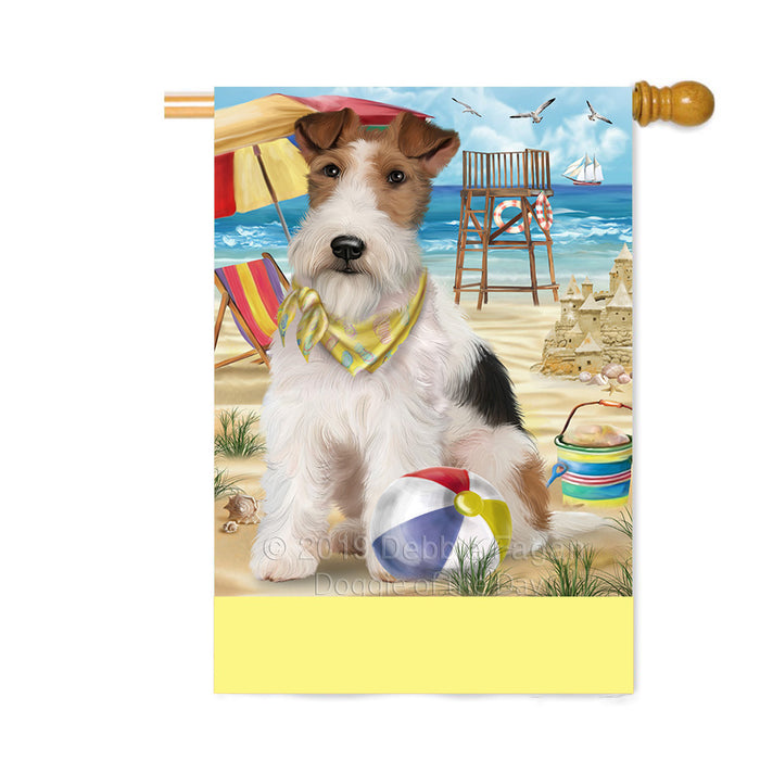 Personalized Pet Friendly Beach Fox Terrier Dog Custom House Flag FLG-DOTD-A58378