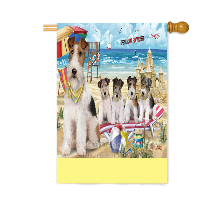 Personalized Pet Friendly Beach Fox Terrier Dogs Custom House Flag FLG-DOTD-A58376