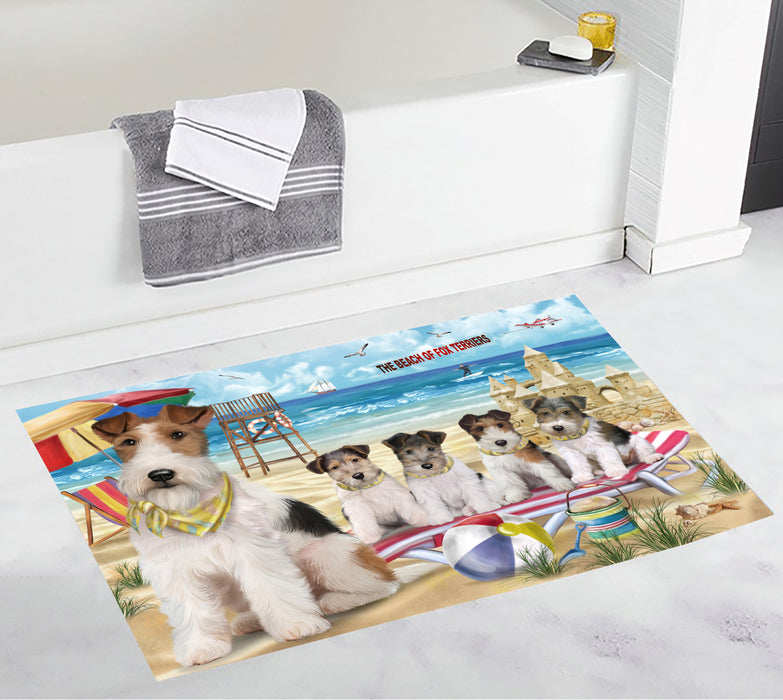 Pet Friendly Beach Fox Terrier Dogs Bath Mat