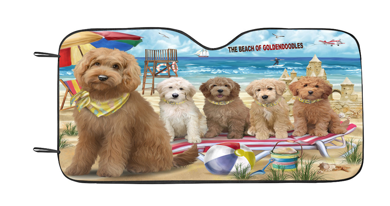 Pet Friendly Beach Goldendoodle Dogs Car Sun Shade