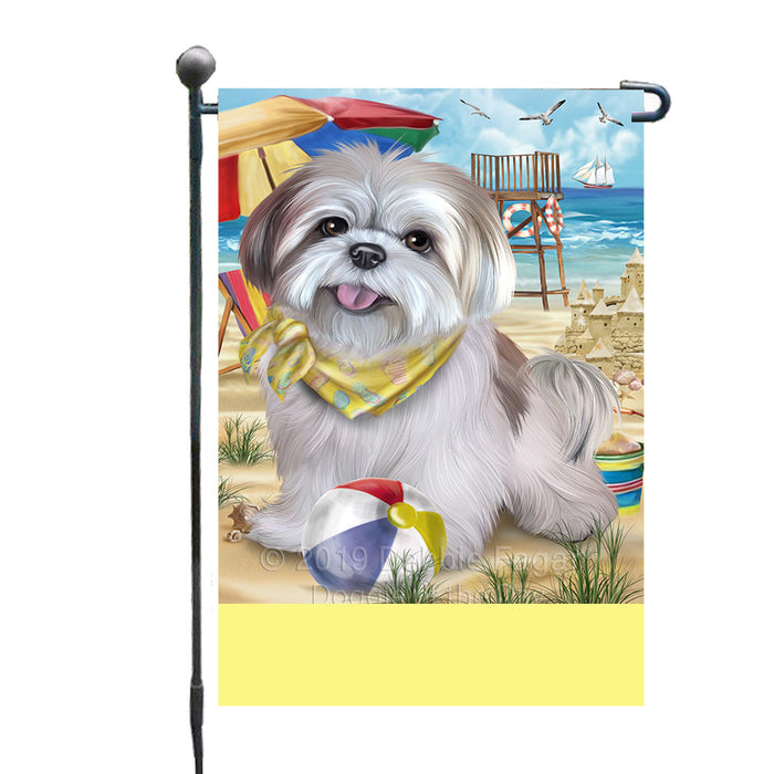 Personalized Pet Friendly Beach Lhasa Apso Dog Custom Garden Flags GFLG-DOTD-A58342