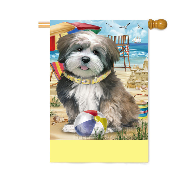 Personalized Pet Friendly Beach Lhasa Apso Dog Custom House Flag FLG-DOTD-A58400