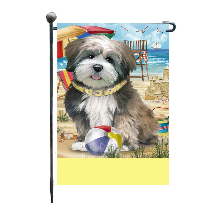 Personalized Pet Friendly Beach Lhasa Apso Dog Custom Garden Flags GFLG-DOTD-A58344