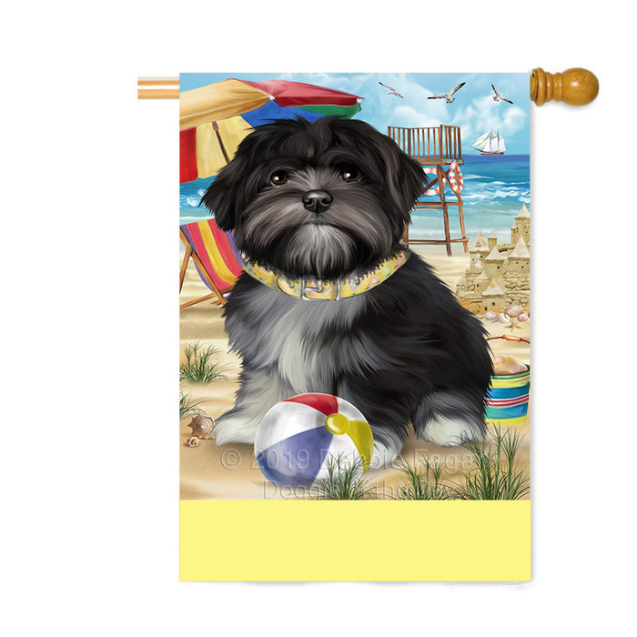Personalized Pet Friendly Beach Lhasa Apso Dog Custom House Flag FLG-DOTD-A58401
